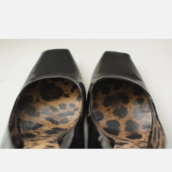 DOLCE & GABANNA  Black Patent Square Toe Block Heels Pumps  9.5 US 40 EU - Picture 8 of 11